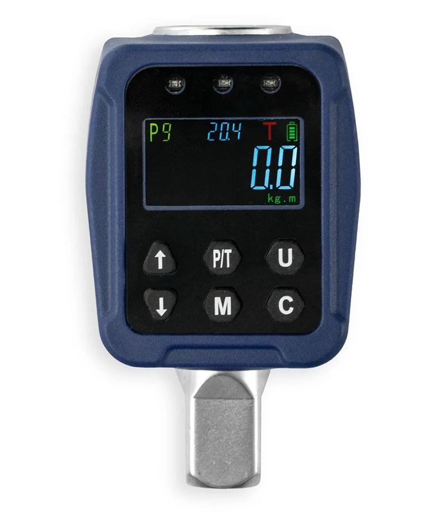 TORQUIMETRO DIGITAL CUBO Enc. 1/2" 10 - 200 Nm con Adaptadores BREMEN® (8209)