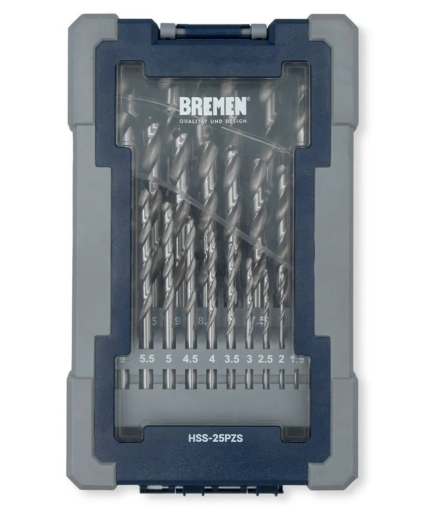 Mecha de Acero Rápido    [Juego x 25Pzs](1-13mm) Plus BREMEN® (7885)