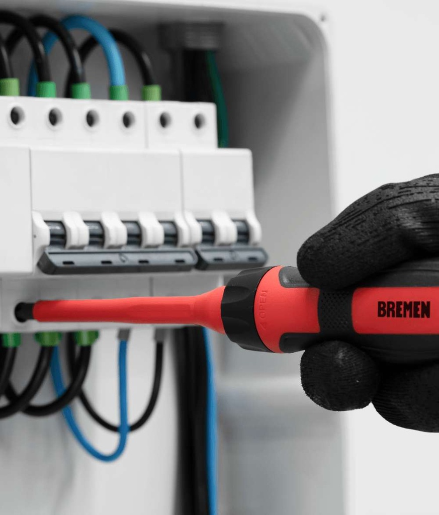 JUEGO DESTORNILLADOR ELECTRICISTA Varillas Intercambiables (8 Pzs) BREMEN® (8668)