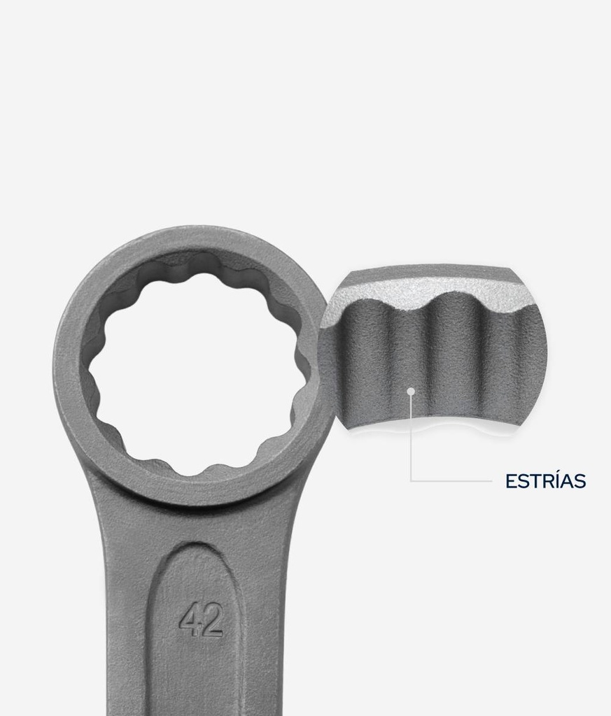 LLAVE  DE GOLPE ESTRIADA RECTA 145mm BREMEN® (8551)
