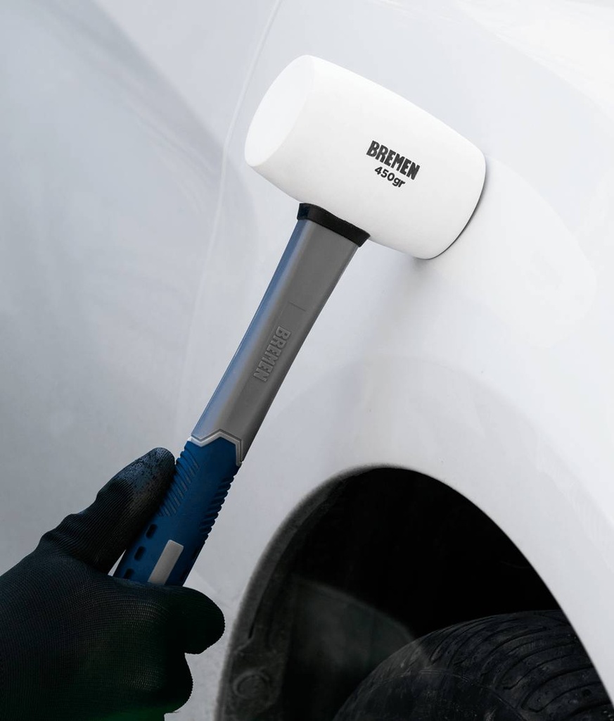 MARTILLO DE GOMA (Mango Fibra+TPR) 450gr BLANCO BREMEN® (8377)