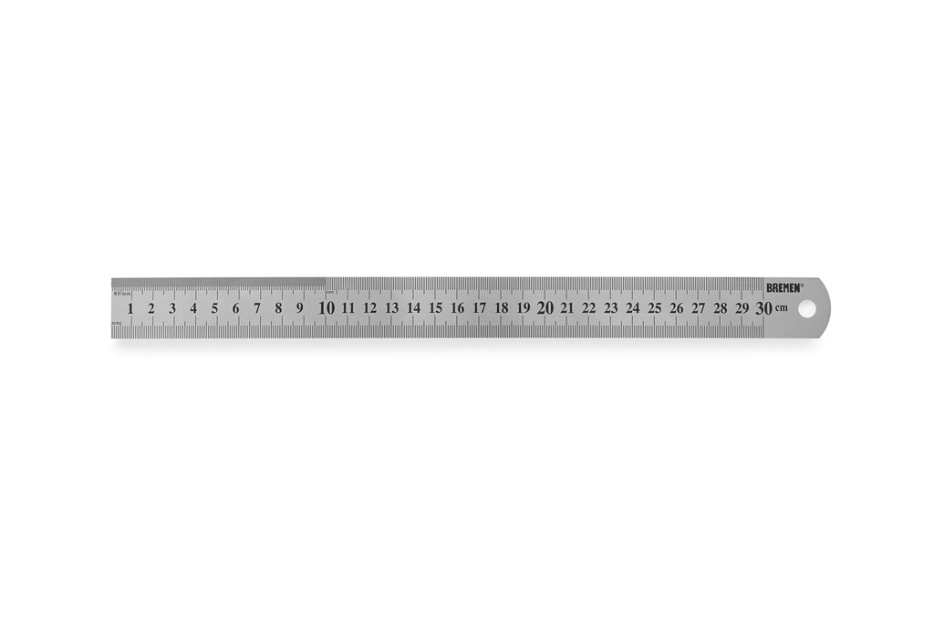 REGLA DE ACERO INOXIDABLE 30cm x 0.8mm con estuche  BREMEN® (7109)