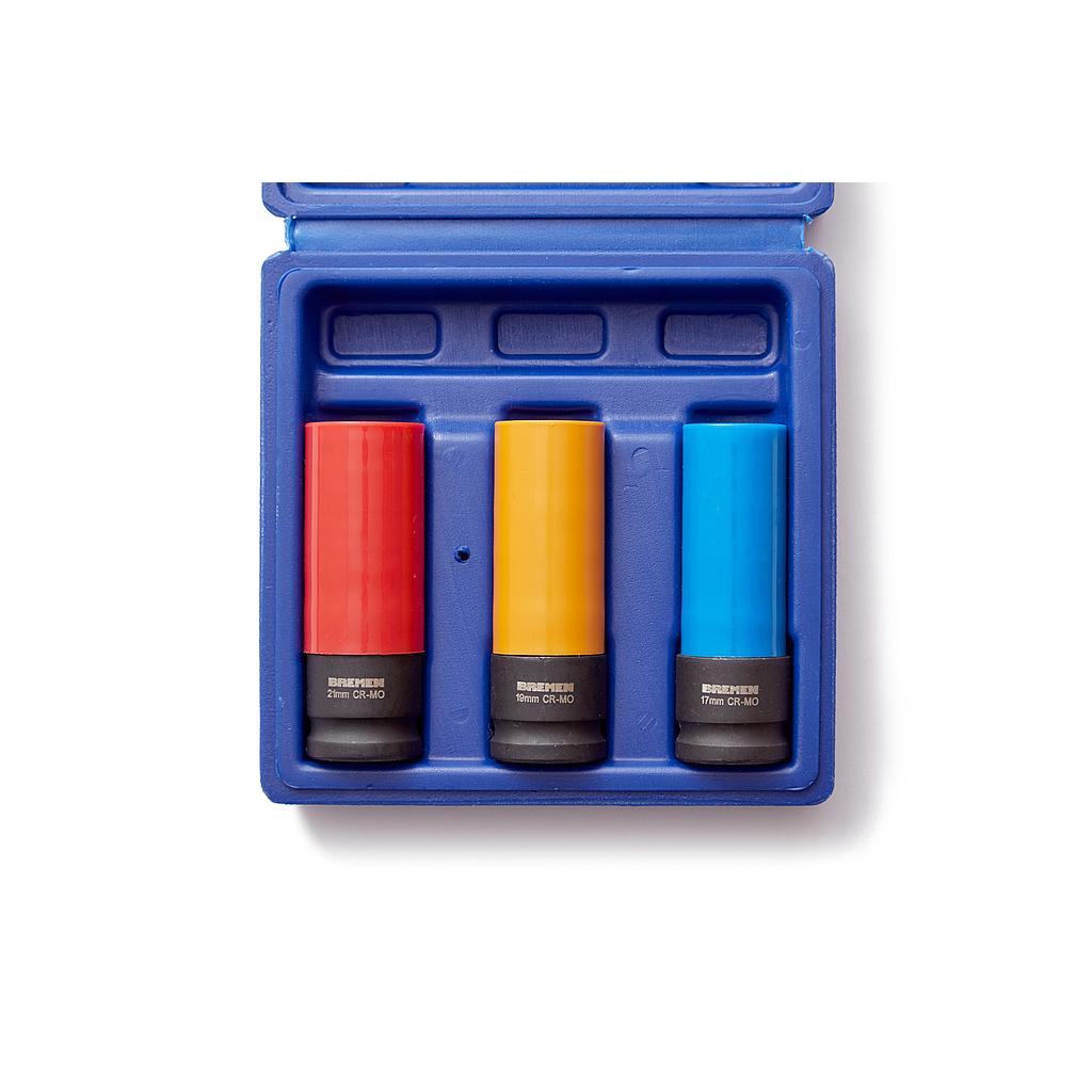 BOCALLAVE P/IMPACTO Enc. ½"  x 3 Pzs. PARED FINA (CrMo) BREMEN® (5605)