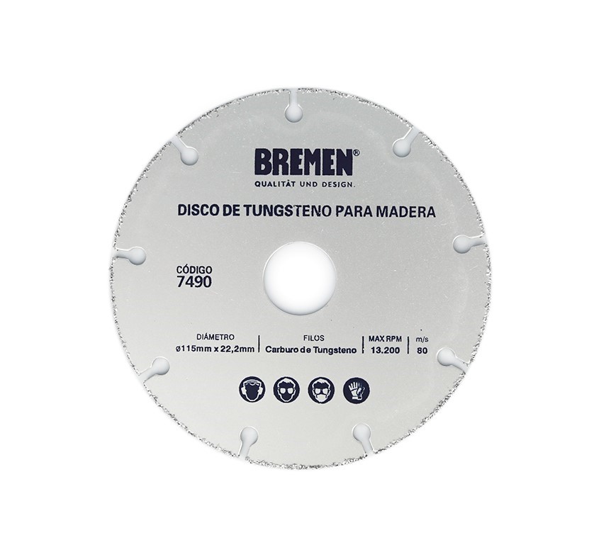 Disco de Tungsteno para Madera (115mm x 22,2mm) BREMEN® (7490)