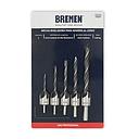 Mecha Biseladora p/Madera x 5 Pzs. (3, 4, 5, 6 & 8mm) BREMEN® (7597)