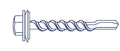 TORNILLO AUTOPERFORANTE C/ARANDELA  HEXAGONAL MECHA   14 x 1" (Caja x 500) BREMEN®