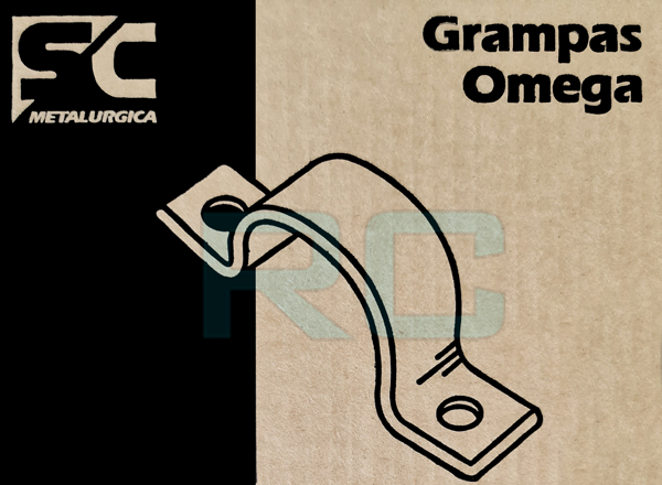 Grampa Omega 1/2&quot; Galvanizada 1,6 mm. (Caja x 50)