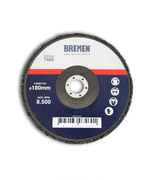 DISCO ABRASIVO FIBRA GRUESA 7" BREMEN® [5 unid] para Amol. Ang. (7460)