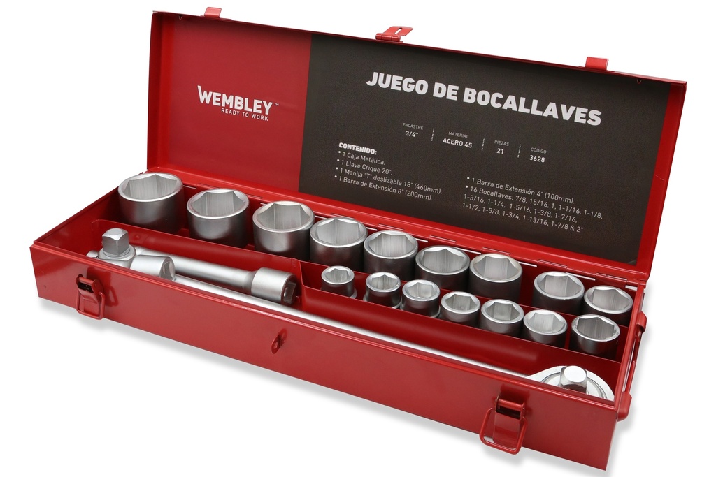 JGO.TUBOS x 21PZ.(3/4") SAE (7/8-2") WEMBLEY® (3628)