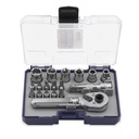 JUEGO LLAVE CRIQUE 1/4" CON BOCALLAVES Y PUNTAS (18 PZS) BREMEN® (7782)