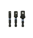 ADAPTADOR IMPACTO 1/4" Hexagonal x 1/4" 3/8" 1/2" Cuadrado Macho ( 50mm) [3 unid] BREMEN® (7871)