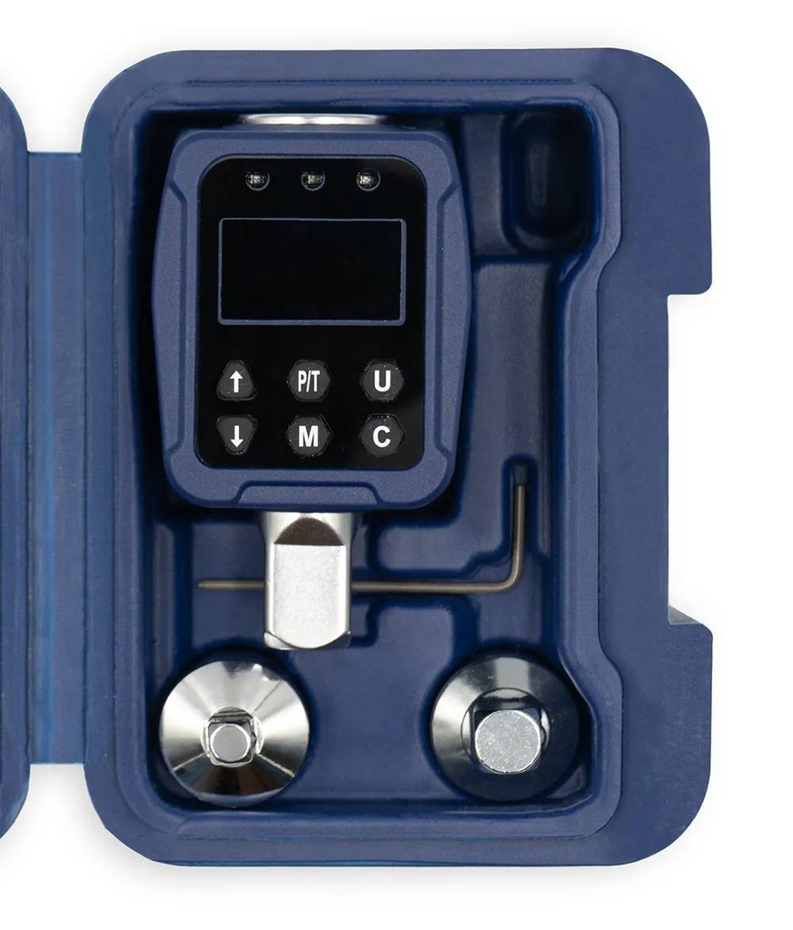 TORQUIMETRO DIGITAL CUBO Enc. 1/2" 10 - 200 Nm con Adaptadores BREMEN® (8209)