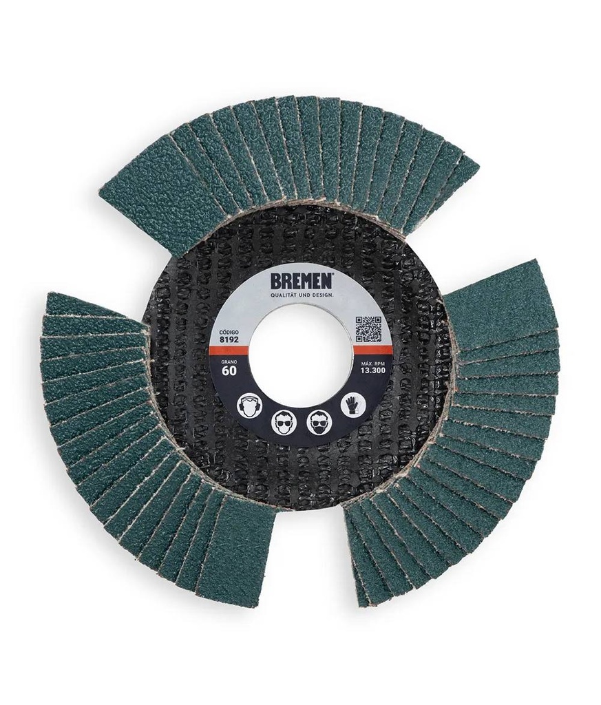 DISCO FLAP VISION 4-1/2" (ø115x22mm) ZIRCONIO - 060 [10 unid] BREMEN® (8192)