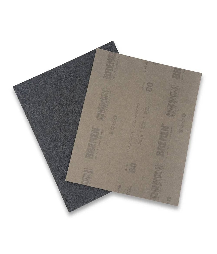 Lija al Agua  [Grano 80] x 25 uni [Oxido de Aluminio] BREMEN® (8018)