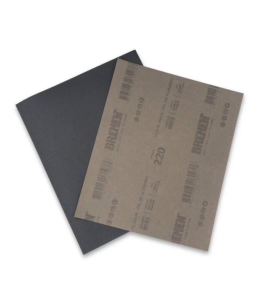 Lija al Agua [Grano 220] x 25 uni [Oxido de Aluminio] BREMEN® (8023)