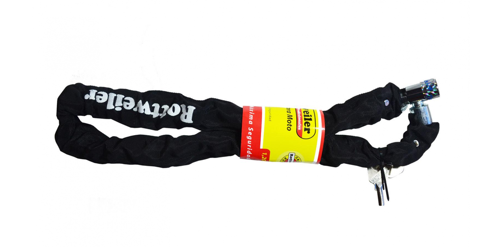 CADENA MOTO FORRADA 1.20 MT C/LLAVE ROTTWAILER