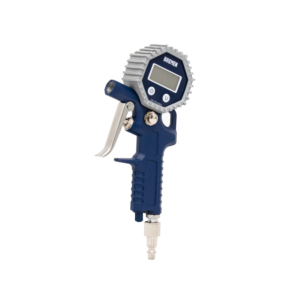 INFLADOR de NEUMATICOS con MANÓMETRO DIGITAL (PISTOLA) BREMEN® (8298)