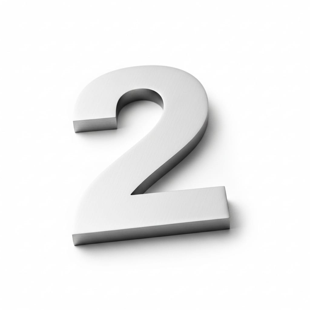 NUMERO 2 ACERO INOXIDABLE 2mm