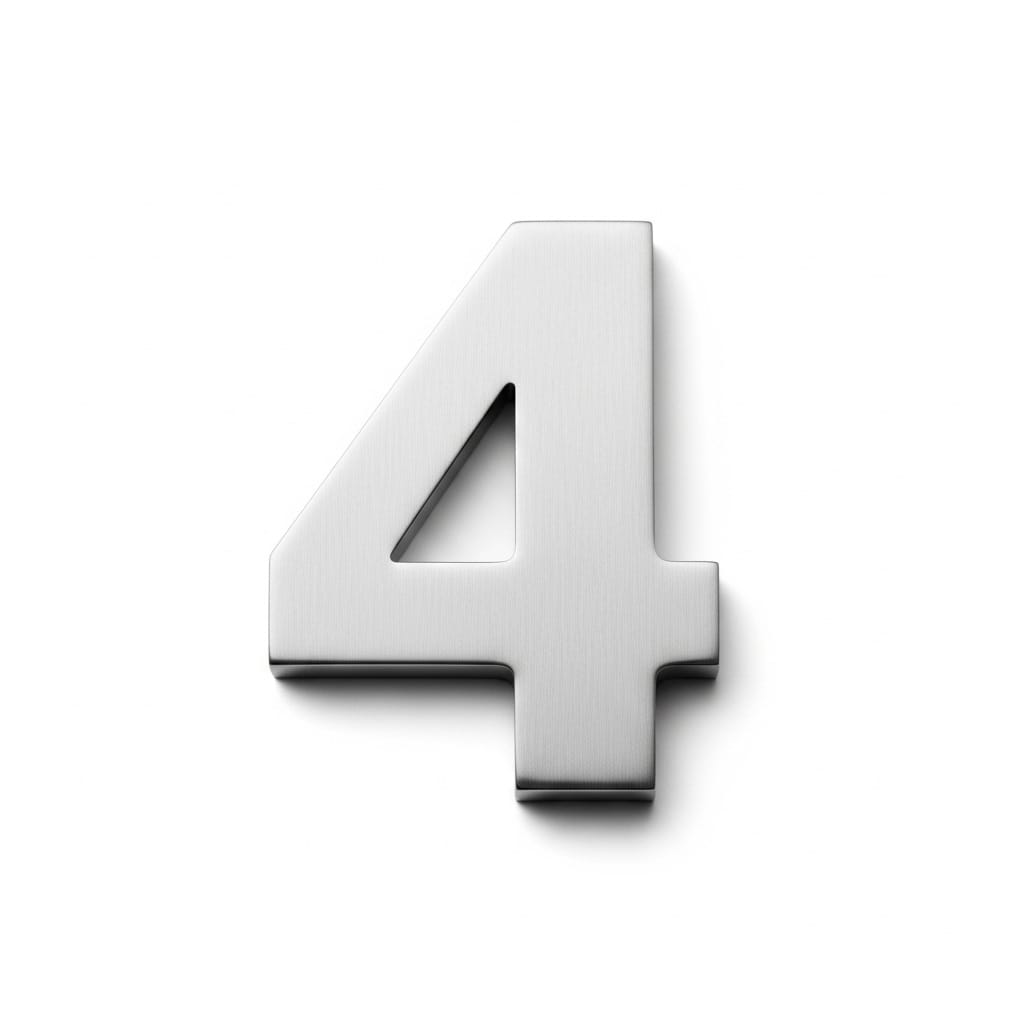 NUMERO 4 ACERO INOXIDABLE 2mm