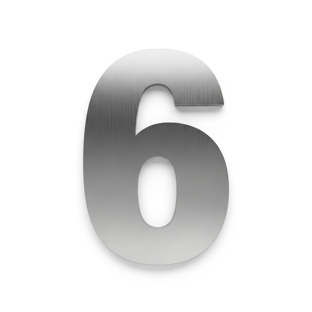 NUMERO 6 ACERO INOXIDABLE 2mm