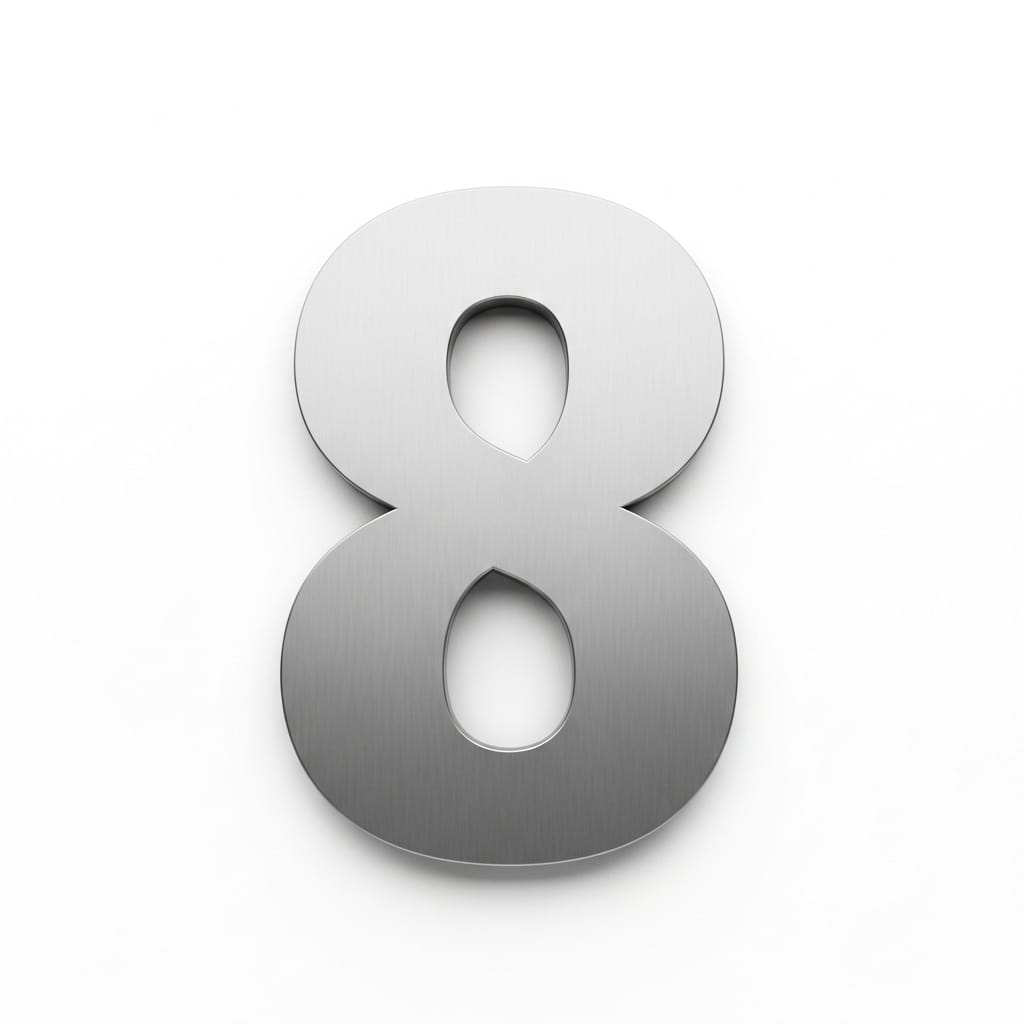 NUMERO 8 ACERO INOXIDABLE 2mm