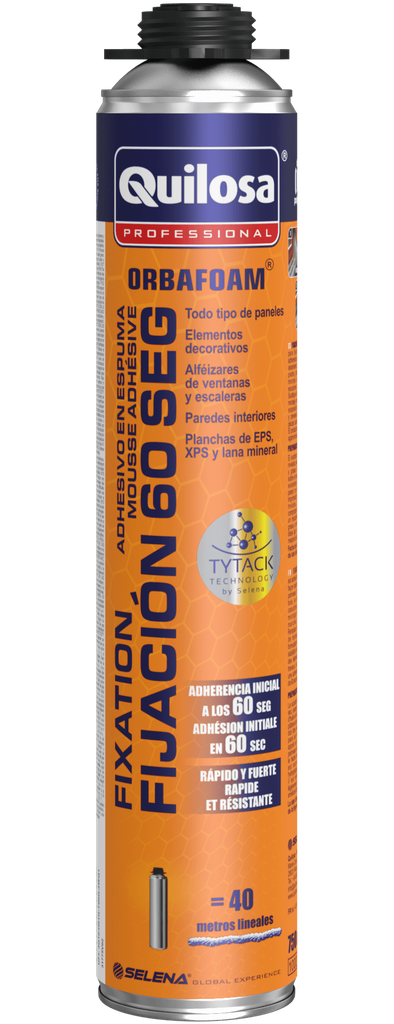 ADHESIVO EN ESPUMA ORBAFOAM FIJ.60 SEGUNDOS (PISTOLA) 750 ml. QUILOSA (10040750)