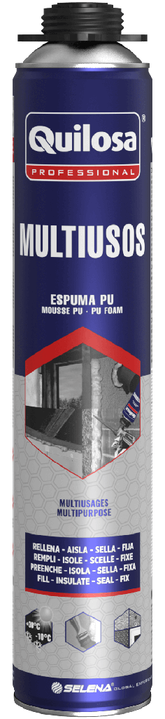 ESPUMA DE POLIURETANO MULTIUSO (PISTOLA) 750 ml. QUILOSA (10051388)