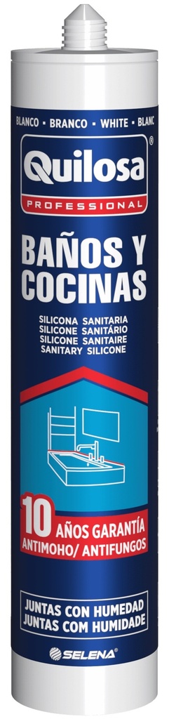 SILICONA BAÑOS Y COCINAS BLANCO 280 ml. QUILOSA (10043497)