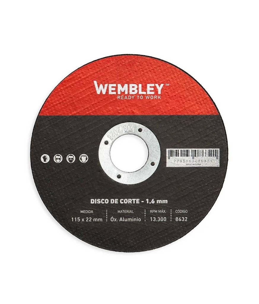 DISCO DE CORTE WEMBLEY® 4-1/2" (115x1.6x22mm) OX. ALUMINIO [25 unid] (8632)