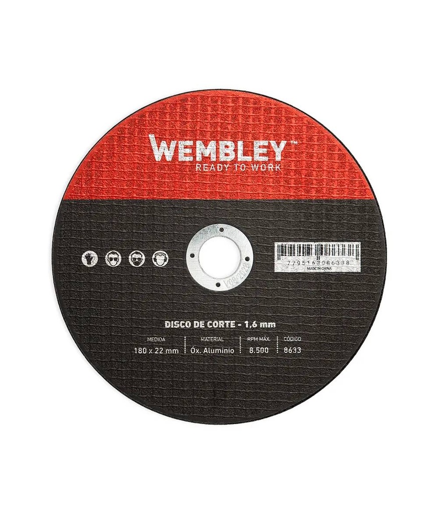 DISCO DE CORTE WEMBLEY® 7" (180x1.6x22mm) OX. ALUMINIO [10 unid] (8633)