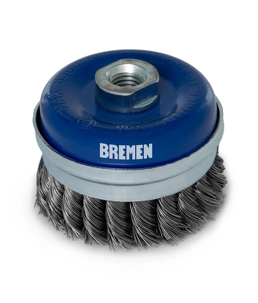 CEPILLO COPA INDUSTRIAL 3" TRENZADO (Amoladora Ang.) BREMEN® (8125)
