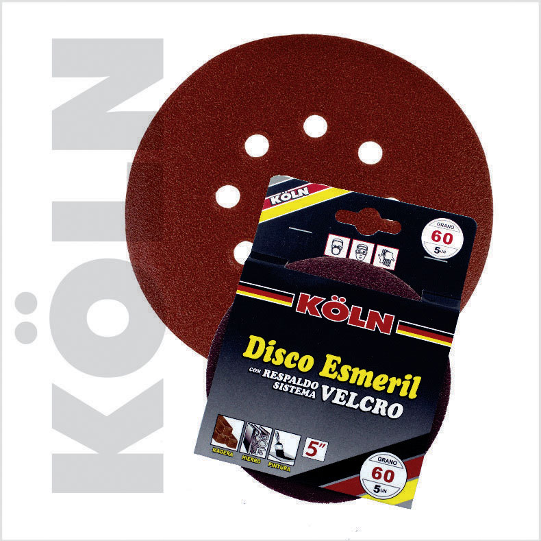 ABRASIVO DISCO C/VELCRO 5" GR.120 KOLN