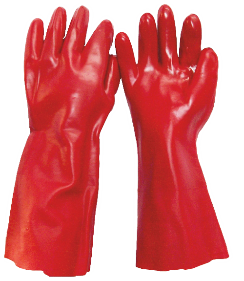 GUANTE P.V.C. (rojo) 30 cm 10 1/2 (Par.)