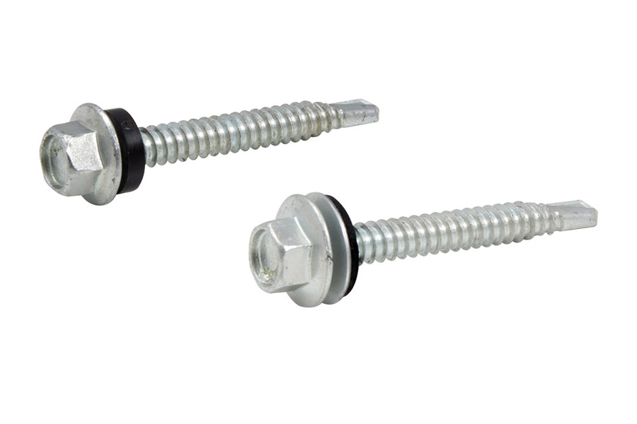 [TH14112G] TORNILLO HEX. T2 14 X 1" 1/2 P/MECHA ARANDELA PVC (x300)