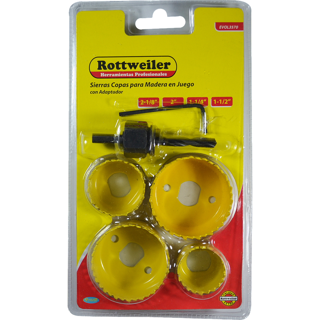 [ROTSC5J] SIERRA COPA P/MADERA  BLISTER x 5 pz. ROTTWAILER