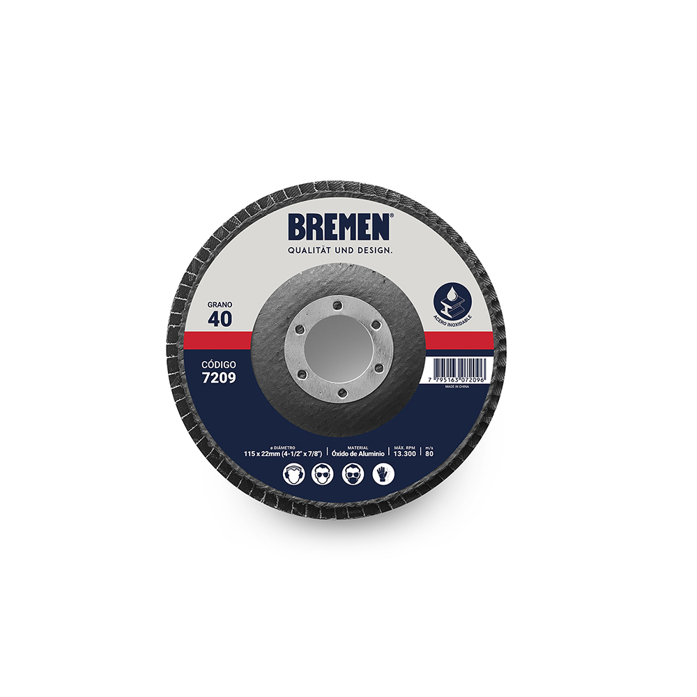 [BREF460] DISCO FLAP  4-1/2"  Oxido de Al   (G.  60) BREMEN® (7210)