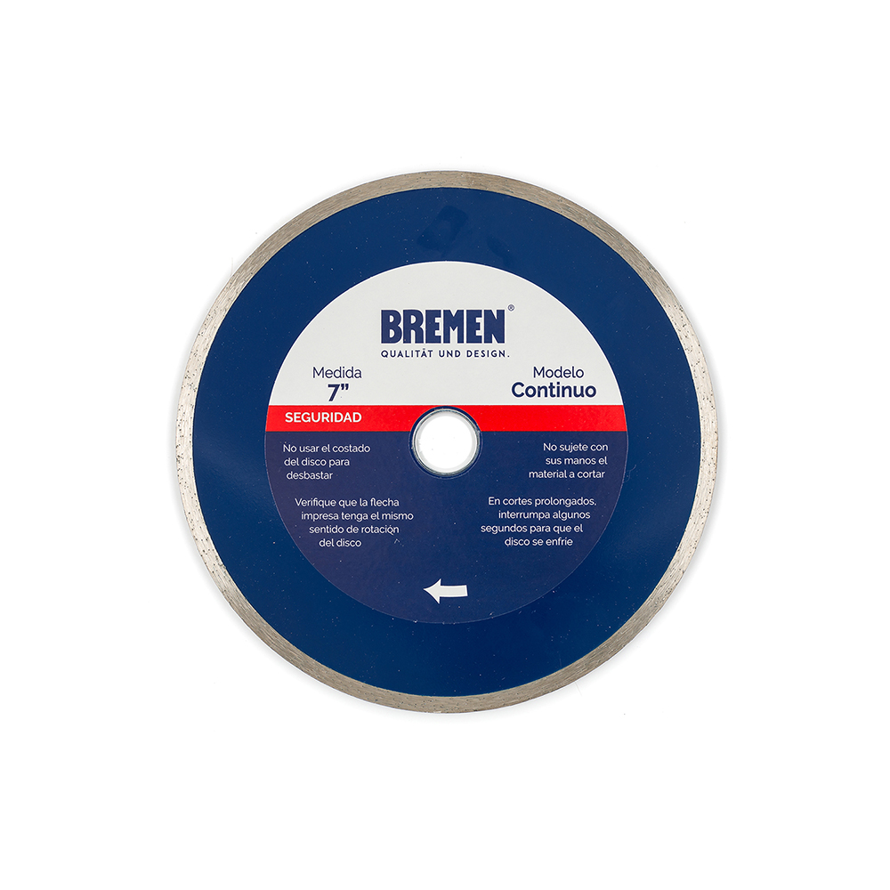 [BRED7C] DISCO DIAMANTADO  7"   Humedo (CONTINUO) BREMEN® (4528)