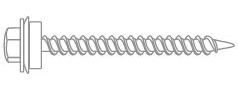 [THA14025] TORNILLO AUTOPERFORANTE C/ARANDELA  HEXAGONAL AGUJA (T 17)   14 x 1" (Caja x 500) BREMEN®