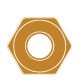 [TDNC06020] TUERCA ACERO (Dicromatado Dorado) UNC  [002]  1/4" x 20  (Caja x 2300) BREMEN®