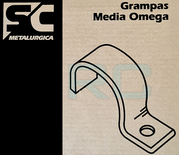 [SCGMO1] Grampa Media Omega 1" Galvanizada 1,6 mm. (Caja x 50)