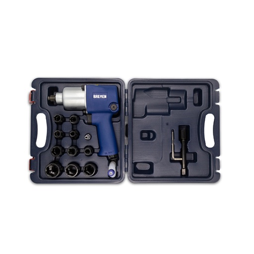 [BRENLIUIK] NEUMAT. LLAVE DE IMPACTO Enc.  1/2" Uso Intensivo KIT x 15Pzs BREMEN® (7132)