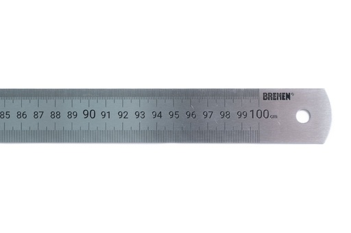 [BRER100] REGLA de ACERO INOX 1 metro x 1.2mm [con estuche] BREMEN® (7400)