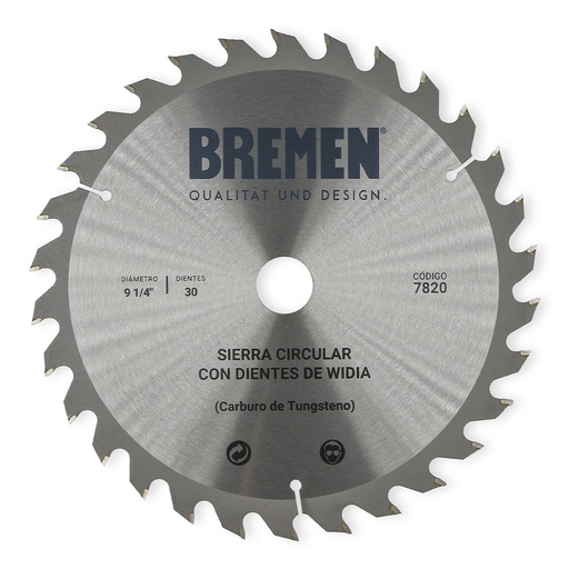 [7820] SIERRA CIRCULAR 9 ¼"-30 Dtes.WIDIA (ø25mm) BREMEN® (7820)