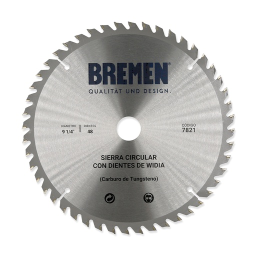 [7821] SIERRA CIRCULAR 9 ¼"-48 Dtes.WIDIA (ø25mm) BREMEN® (7821)