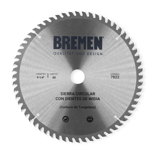 [7822] SIERRA CIRCULAR 9 ¼"-60 Dtes.WIDIA (ø25mm) BREMEN® (7822)