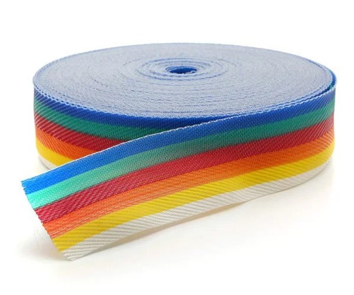 [TENC50MU] CINTA TEJIDA MULTICOLOR 6 cm. MONOFILAMENTO (50 mts.)