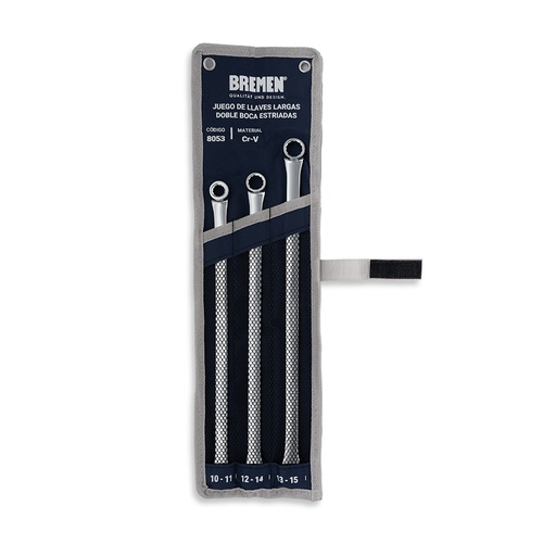 [BLPV3J] LLAVE ESTRIADA LARGA POLI-V JGO. 3 P BREMEN® (8053)