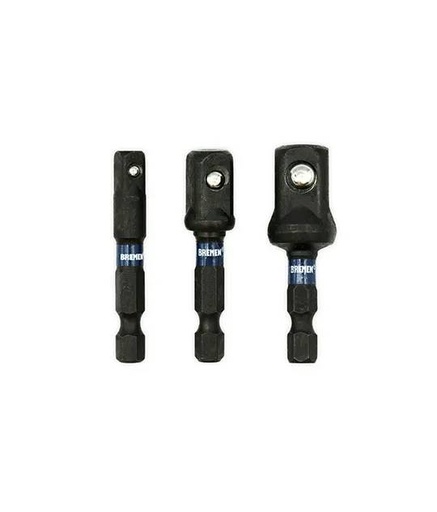 [BAI14JGO] ADAPTADOR IMPACTO 1/4" Hexagonal x 1/4" 3/8" 1/2" Cuadrado Macho ( 50mm) [3 unid] BREMEN® (7871)