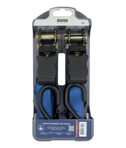 [7939] Cinta de Amarre c/crique 10m x 50mm [5.000kg] x 1 Uni BREMEN® (7939)
