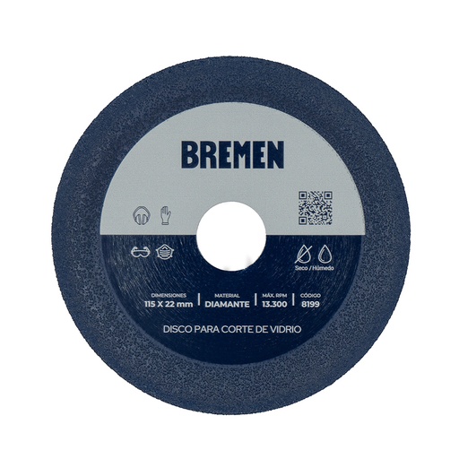 [8199] DISCO DIAM.  CORTE VIDRIO ø115mm BREMEN® (8199)